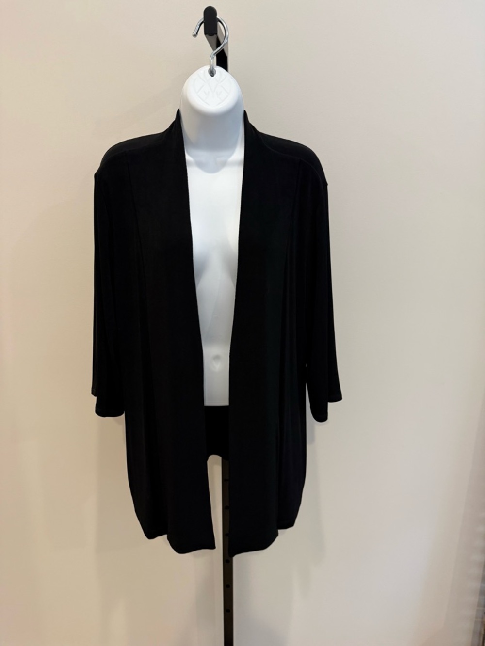 Chicos Travelers Black Open-Front Women's Cardigan Sweater